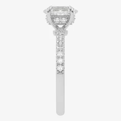 (G-H /  Si1-Si2) Womens 1 CT. T.W. Lab Grown White Diamond 10K Gold Oval Side Stone Engagement Ring