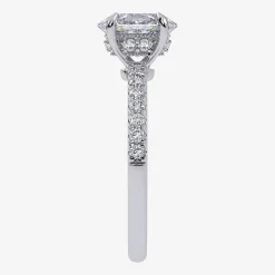 (G-H /  Si1-Si2) Womens 1 CT. T.W. Lab Grown White Diamond 10K Gold Oval Side Stone Engagement Ring