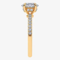 (G-H /  Si1-Si2) Womens 1 CT. T.W. Lab Grown White Diamond 10K Gold Oval Side Stone Engagement Ring