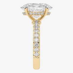 (G-H / Si1-Si2) Womens 2 1/4 CT. T.W. Lab Grown White Diamond 14K Gold Oval Side Stone Engagement Ring