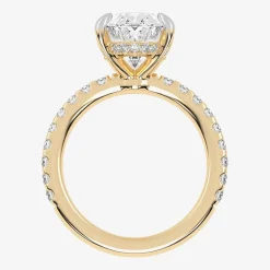 (G-H / Si1-Si2) Womens 2 1/4 CT. T.W. Lab Grown White Diamond 14K Gold Oval Side Stone Engagement Ring