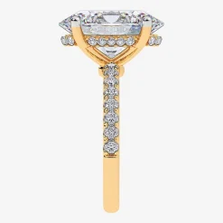 (G-H / Si1-Si2) Womens 5 1/2 CT. T.W. Lab Grown White Diamond 14K Gold Oval Side Stone Engagement Ring