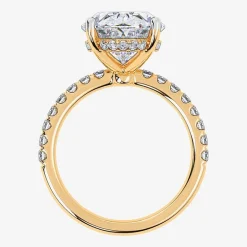 (G-H / Si1-Si2) Womens 5 1/2 CT. T.W. Lab Grown White Diamond 14K Gold Oval Side Stone Engagement Ring