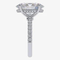 (G-H / Si1-Si2) Womens 5 1/2 CT. T.W. Lab Grown White Diamond 14K Gold Oval Side Stone Engagement Ring
