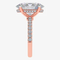 (G-H / Si1-Si2) Womens 5 1/2 CT. T.W. Lab Grown White Diamond 14K Gold Oval Side Stone Engagement Ring