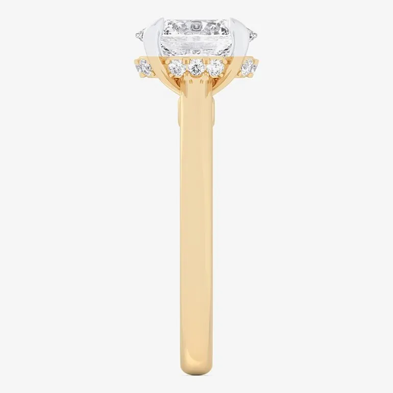 (G-H / Si1-Si2) Womens 2 1/5 CT. T.W. Lab Grown White Diamond 14K Gold Oval Engagement Ring