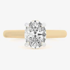 (G-H / Si1-Si2) Womens 2 1/5 CT. T.W. Lab Grown White Diamond 14K Gold Oval Engagement Ring