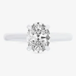 (G-H / Si1-Si2) Womens 2 1/5 CT. T.W. Lab Grown White Diamond 14K Gold Oval Engagement Ring
