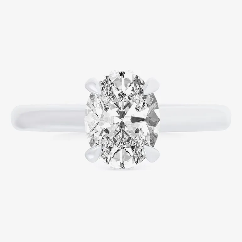(G-H / Si1-Si2) Womens 2 1/5 CT. T.W. Lab Grown White Diamond 14K Gold Oval Engagement Ring