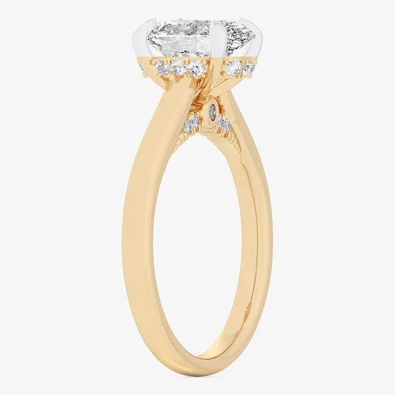 (G-H / Si1-Si2) Womens 2 1/5 CT. T.W. Lab Grown White Diamond 14K Gold Oval Engagement Ring