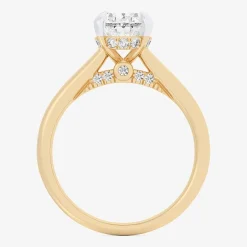 (G-H / Si1-Si2) Womens 2 1/5 CT. T.W. Lab Grown White Diamond 14K Gold Oval Engagement Ring