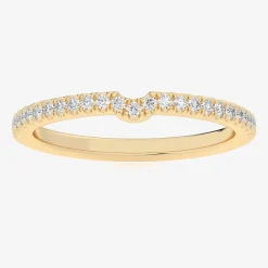 (G-H / Si1-Si2) Womens 1/6 CT. T.W. Lab Grown White Diamond 14K Gold Wedding Band