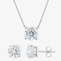 (G-H, Si2) Womens 5 CT. T.W. Lab-Grown Diamond 10K Gold Round 2-pc. Jewelry Set