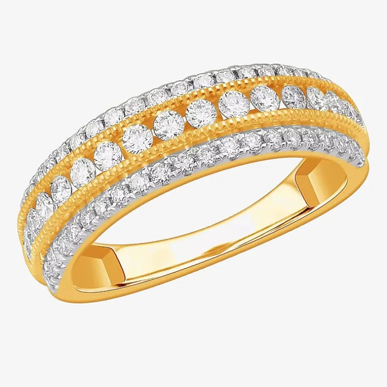 (G-H / VS2-SI1) 3/4 CT. T.W. Lab Grown Diamond 10K Gold Anniversary Band