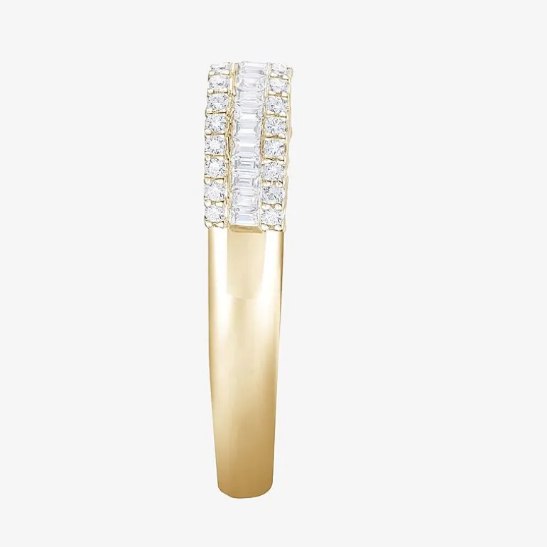 (G-H / Vs2-Si1) Womens 1/2 CT. T.W. Lab Grown White Diamond 10K Gold Anniversary Band