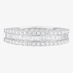 (G-H / Vs2-Si1) Womens 1/2 CT. T.W. Lab Grown White Diamond 10K Gold Anniversary Band