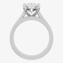 (G-H / Vs2-Si1) Womens 4 CT. T.W. Lab Grown White Diamond 14K Gold Oval Side Stone Bridal Set