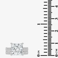 (G-H / Vs2-Si1) Womens 4 CT. T.W. Lab Grown White Diamond 14K Gold Side Stone Bridal Set