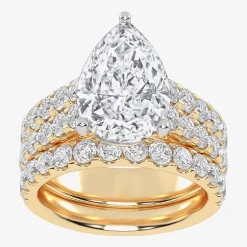 (G-H / Vs2-Si1) Womens 7 Ct.T.W. Lab Grown White Diamond 14K Gold Side Stone Bridal Set