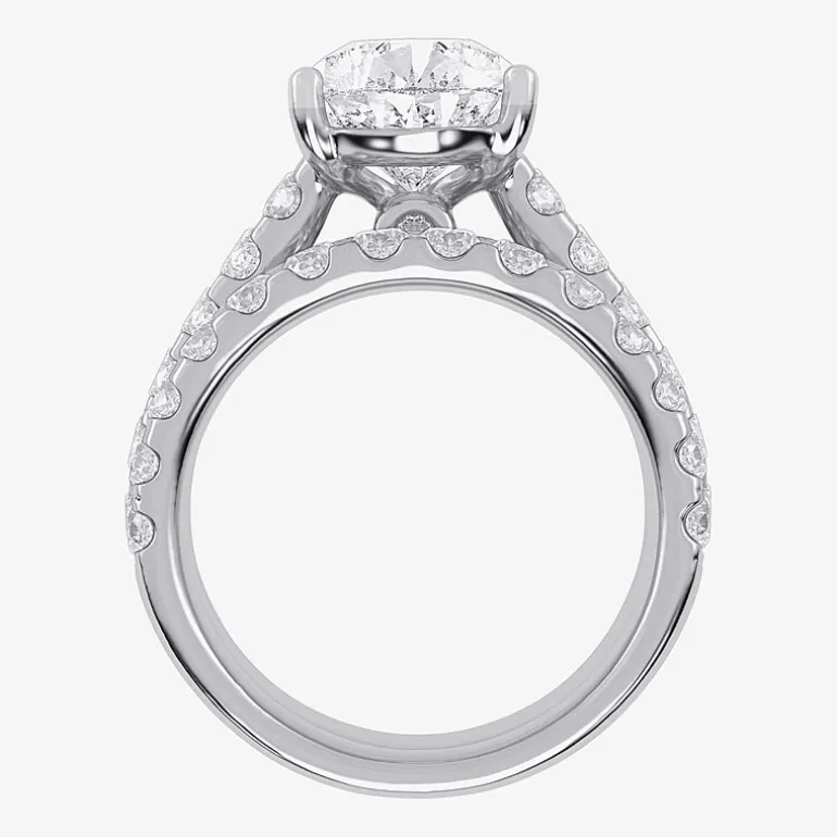 (G-H / Vs2-Si1) Womens 7 Ct.T.W. Lab Grown White Diamond 14K Gold Side Stone Bridal Set