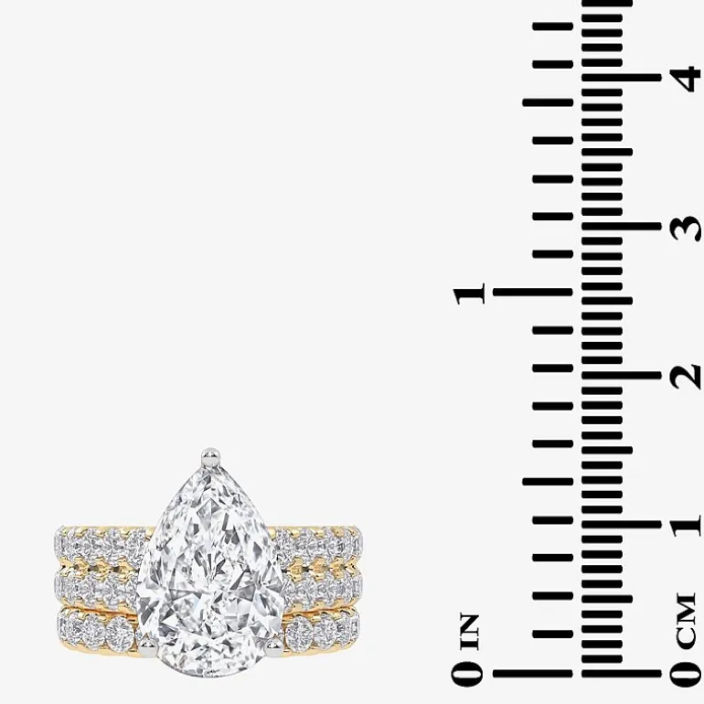 (G-H / Vs2-Si1) Womens 7 Ct.T.W. Lab Grown White Diamond 14K Gold Side Stone Bridal Set