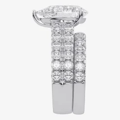 (G-H / Vs2-Si1) Womens 7 Ct.T.W. Lab Grown White Diamond 14K Gold Side Stone Bridal Set