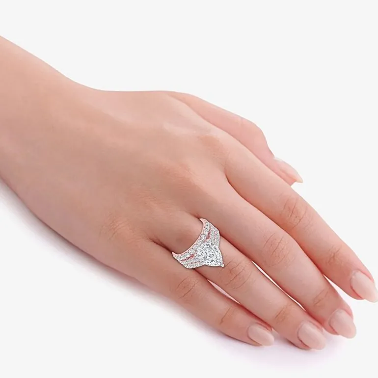 (G-H / Vs2-Si1) Womens 7 Ct.T.W. Lab Grown White Diamond 14K Gold Side Stone Bridal Set