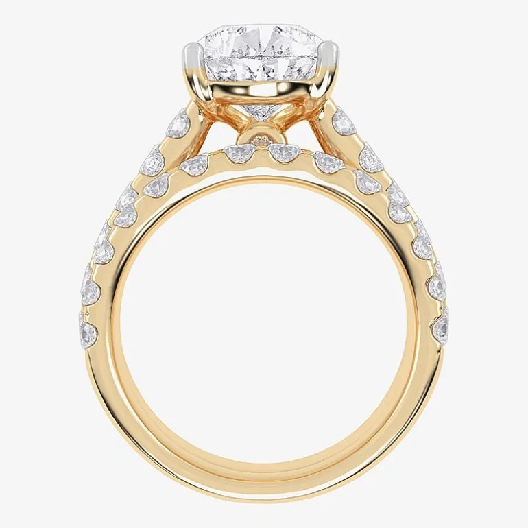 (G-H / Vs2-Si1) Womens 7 Ct.T.W. Lab Grown White Diamond 14K Gold Side Stone Bridal Set