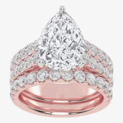 (G-H / Vs2-Si1) Womens 7 Ct.T.W. Lab Grown White Diamond 14K Gold Side Stone Bridal Set