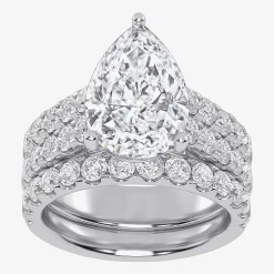 (G-H / Vs2-Si1) Womens 7 Ct.T.W. Lab Grown White Diamond 14K Gold Side Stone Bridal Set