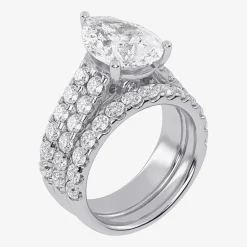 (G-H / Vs2-Si1) Womens 7 Ct.T.W. Lab Grown White Diamond 14K Gold Side Stone Bridal Set