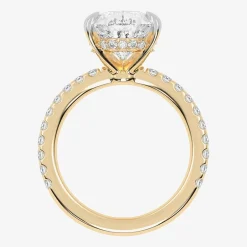 (G-H / Vs2-Si1) Womens 3 1/2 CT. T.W Lab Grown White Diamond 14K Gold Pear Side Stone Engagement Ring