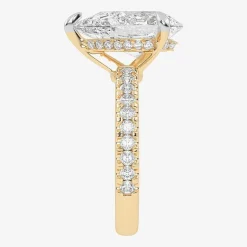 (G-H / Vs2-Si1) Womens 3 1/2 CT. T.W Lab Grown White Diamond 14K Gold Pear Side Stone Engagement Ring