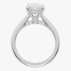 (G-H / Vs2-Si1) Womens 3 1/4 CT. T.W. Lab Grown White Diamond 14K Gold Oval Solitaire Engagement Ring