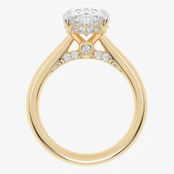 (G-H / Vs2-Si1) Womens 3 1/4 CT. T.W. Lab Grown White Diamond 14K Gold Oval Solitaire Engagement Ring
