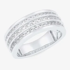 (G-H / Vs1-Vs2) Womens 1 CT. T.W. Lab Grown White Diamond 10K Gold Anniversary Band
