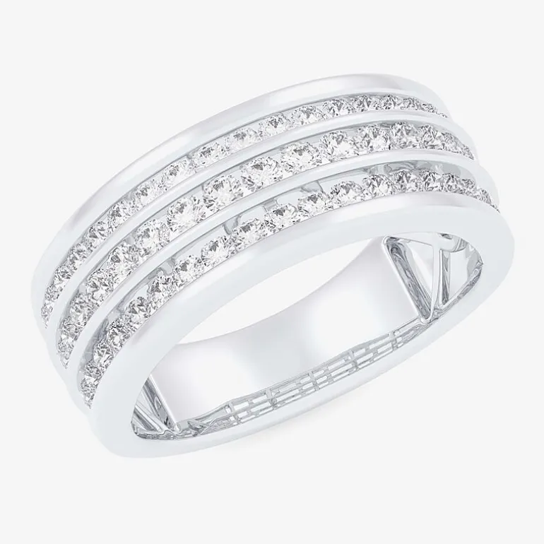(G-H / Vs1-Vs2) Womens 1 CT. T.W. Lab Grown White Diamond 10K Gold Anniversary Band