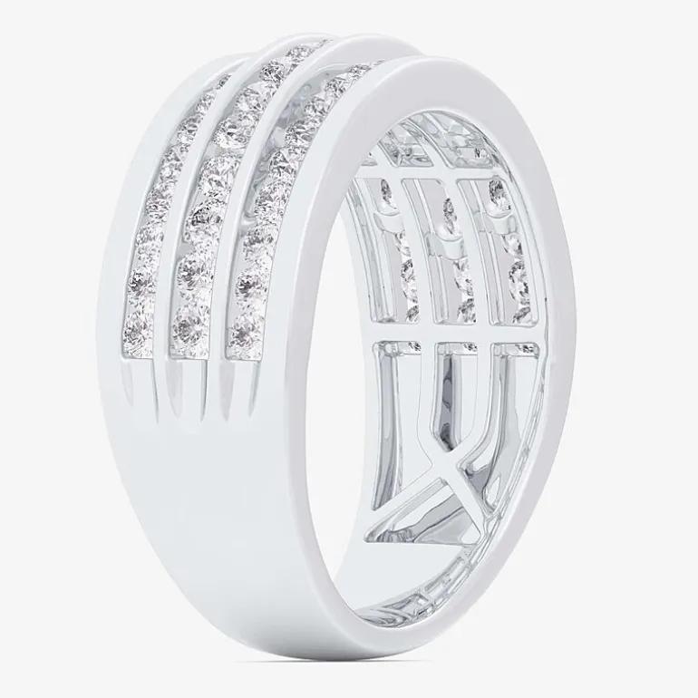 (G-H / Vs1-Vs2) Womens 1 CT. T.W. Lab Grown White Diamond 10K Gold Anniversary Band