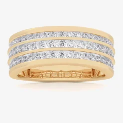 (G-H / Vs1-Vs2) Womens 1 CT. T.W. Lab Grown White Diamond 10K Gold Anniversary Band