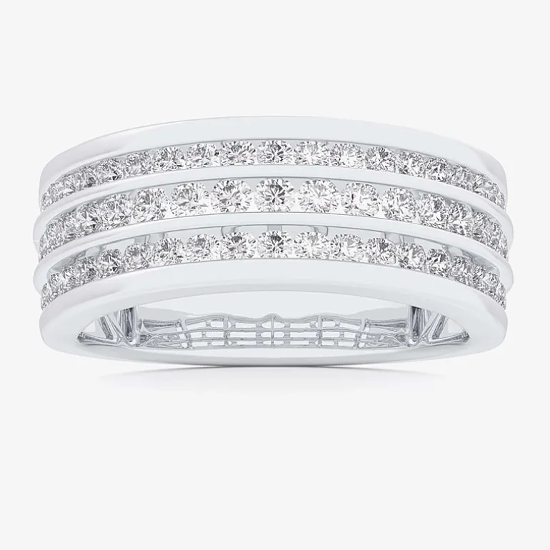 (G-H / Vs1-Vs2) Womens 1 CT. T.W. Lab Grown White Diamond 10K Gold Anniversary Band
