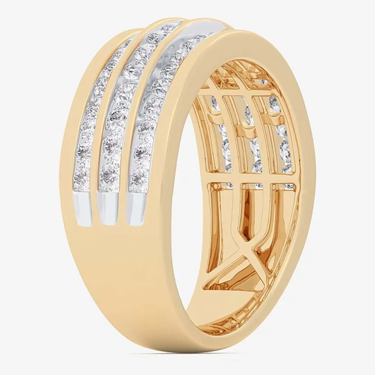 (G-H / Vs1-Vs2) Womens 1 CT. T.W. Lab Grown White Diamond 10K Gold Anniversary Band