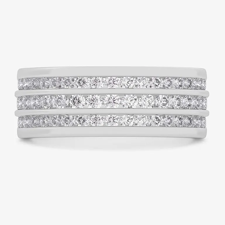 (G-H / Vs1-Vs2) Womens 1 CT. T.W. Lab Grown White Diamond 10K Gold Anniversary Band