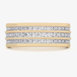 (G-H / Vs1-Vs2) Womens 1 CT. T.W. Lab Grown White Diamond 10K Gold Anniversary Band