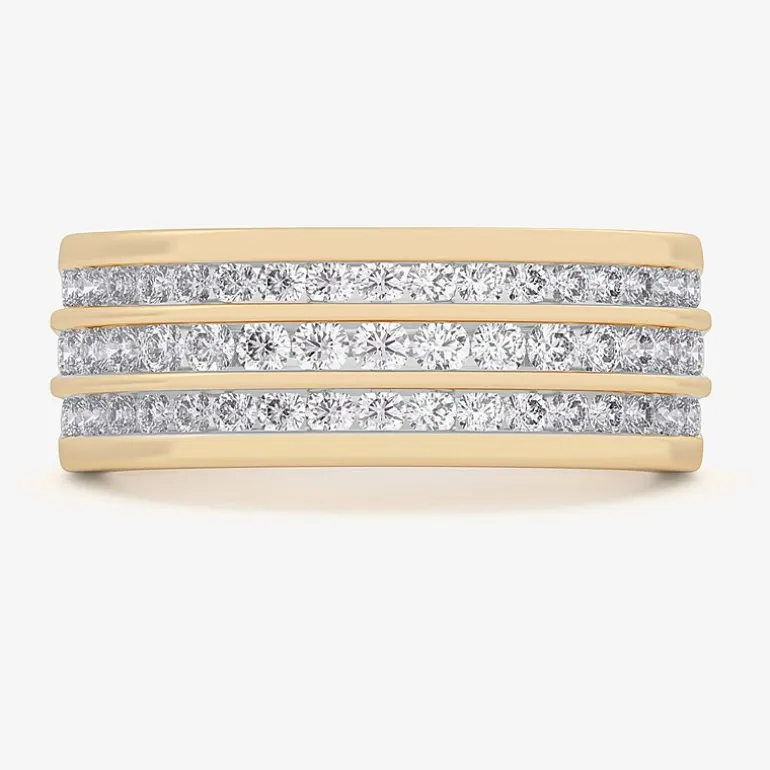 (G-H / Vs1-Vs2) Womens 1 CT. T.W. Lab Grown White Diamond 10K Gold Anniversary Band