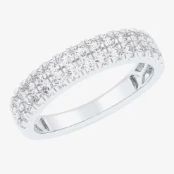 (G-H / Vs1-Vs2) Womens 4MM 3/4 CT. T.W. Lab Grown White Diamond 10K Gold Anniversary Band