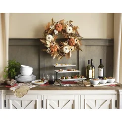 Gibson Elite Gracious Dining 3 Tier Plate Set with Metal Stand