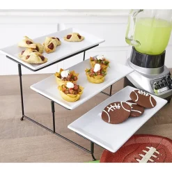 Gibson Elite Gracious Dining 3 Tier Plate Set with Metal Stand