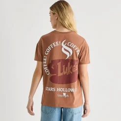 Gilmore Girls Coffee Boyfriend Tee Womens Juniors Crew Neck Short Sleeve Loose Fit Graphic T-Shirt