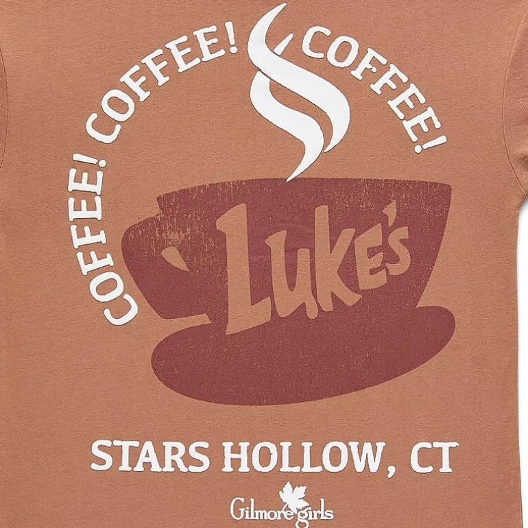 Gilmore Girls Coffee Boyfriend Tee Womens Juniors Crew Neck Short Sleeve Loose Fit Graphic T-Shirt