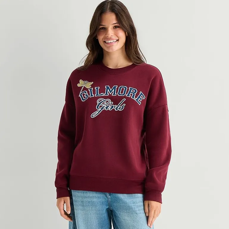 Gilmore Girls Crew Fleece Womens Juniors Crew Neck Long Sleeve Sweatshirt